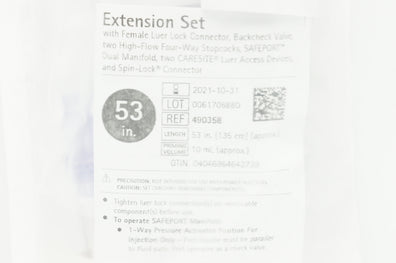 Braun 490358 Extension Set with Female Luer Lock Connector 53inch